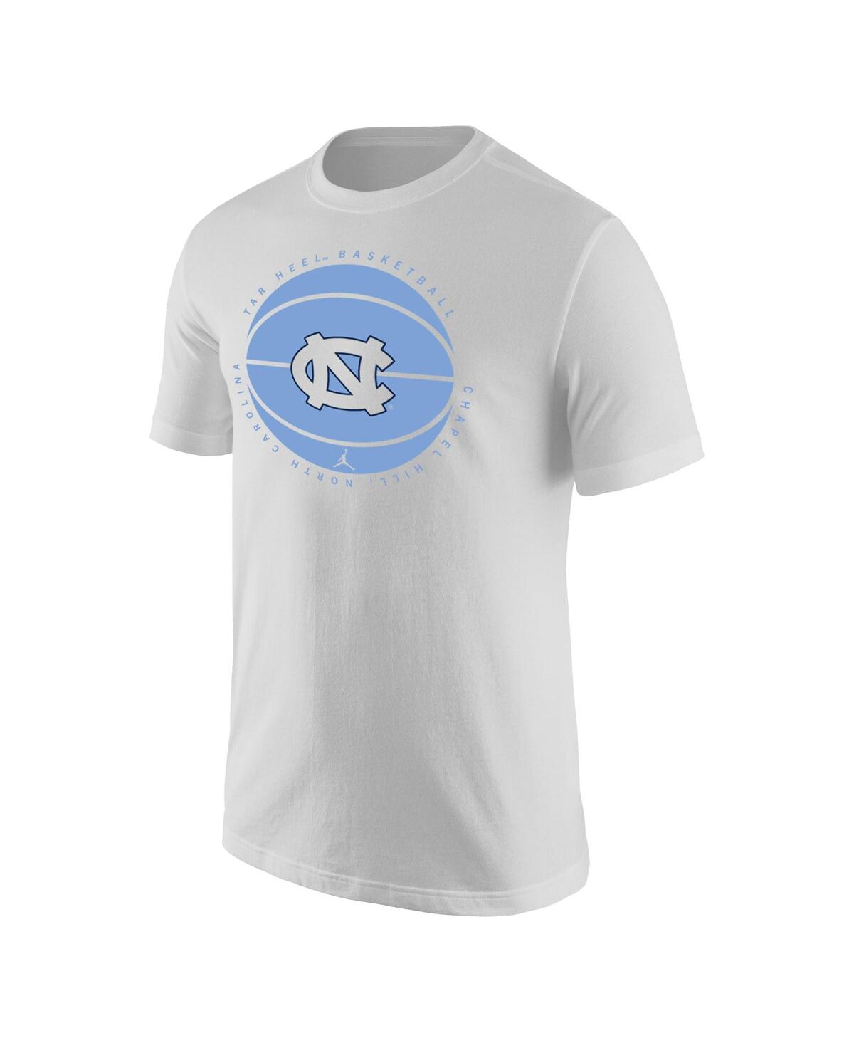 Shop Jordan Men's  White North Carolina Tar Heels Basketball Logo T-shirt
