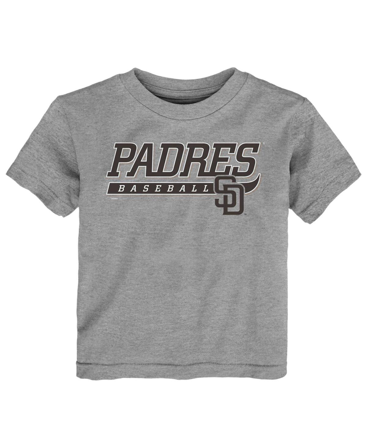 OUTERSTUFF TODDLER BOYS AND GIRLS HEATHER GRAY SAN DIEGO PADRES TAKE THE LEAD T-SHIRT