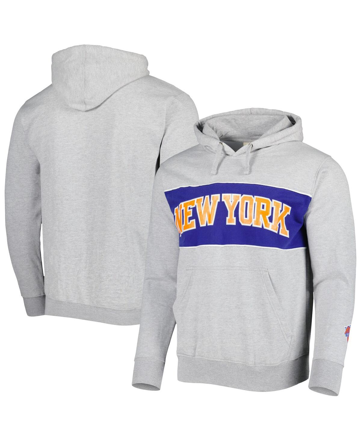 Men's FanaticsNew York Knicks Wordmark French Terry Pullover Hoodie - Heather Gray