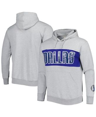Men's Heather Gray Dallas Mavericks Wordmark French Terry Pullover Hoodie