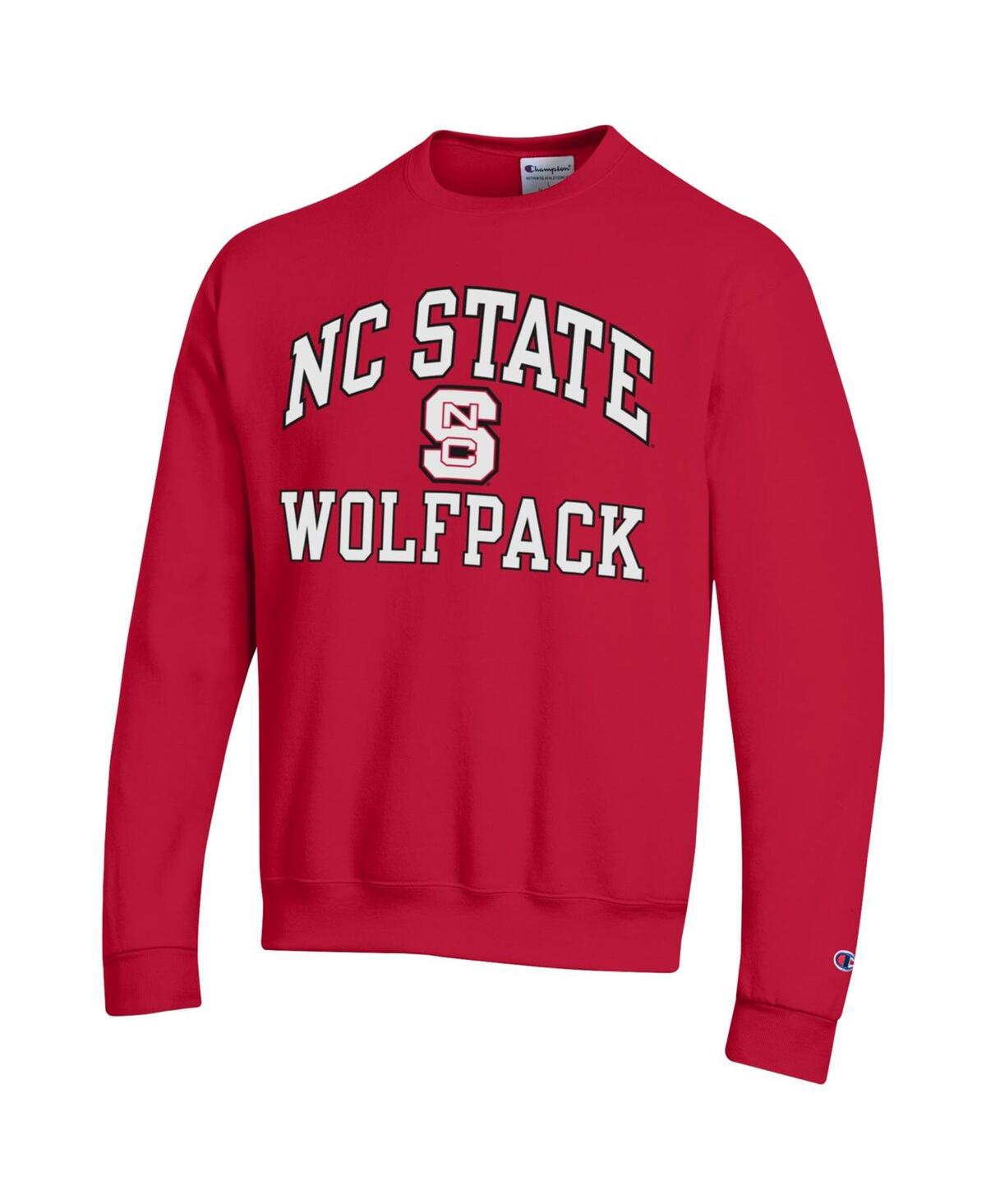 Shop Champion Men's  Red Nc State Wolfpack High Motor Pullover Sweatshirt