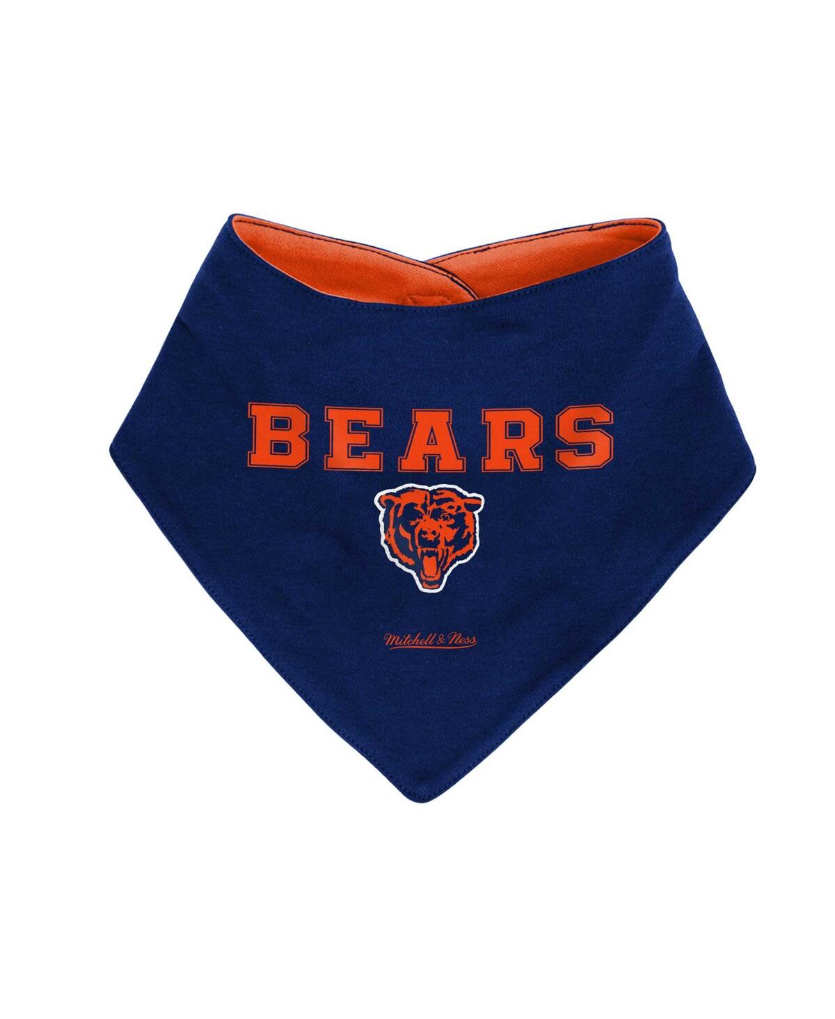 Shop Mitchell & Ness Newborn And Infant Boys And Girls  Navy, Orange Chicago Bears Throwback Bodysuit Bib  In Navy,orange