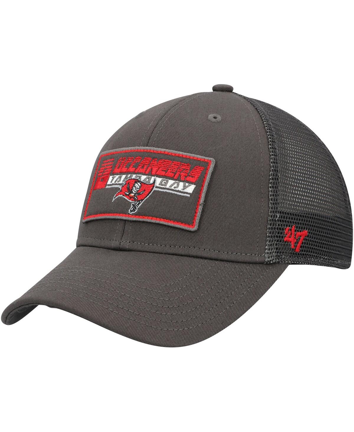 47 Brand Kids' Big Boys ' Pewter Tampa Bay Buccaneers Levee Mvp Trucker Adjustable Hat