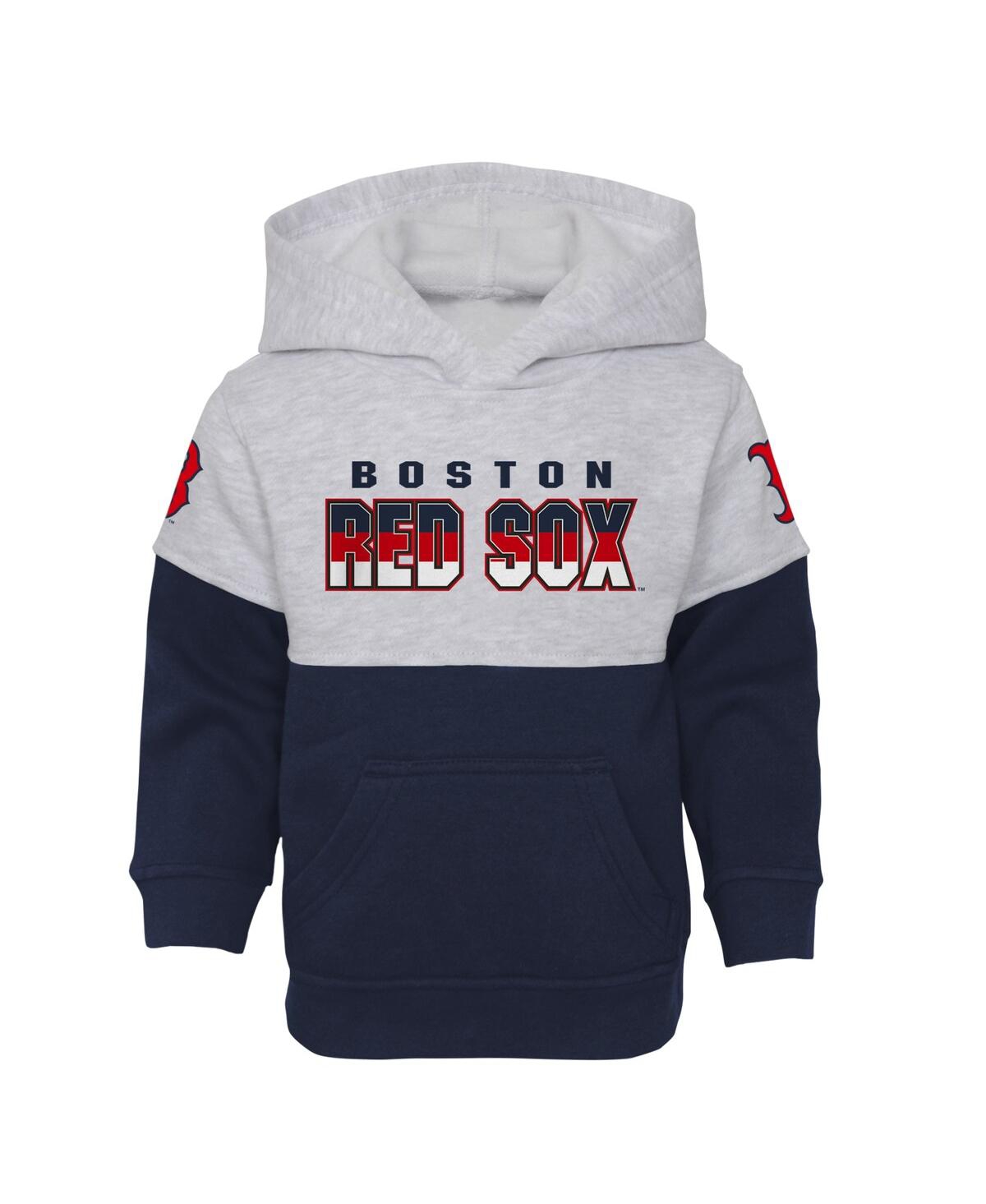 Outerstuff Infant Boys And Girls Navy, Heather Gray Boston Red Sox Playmaker Pullover Hoodie And Pants Set In Navy,heather Gray