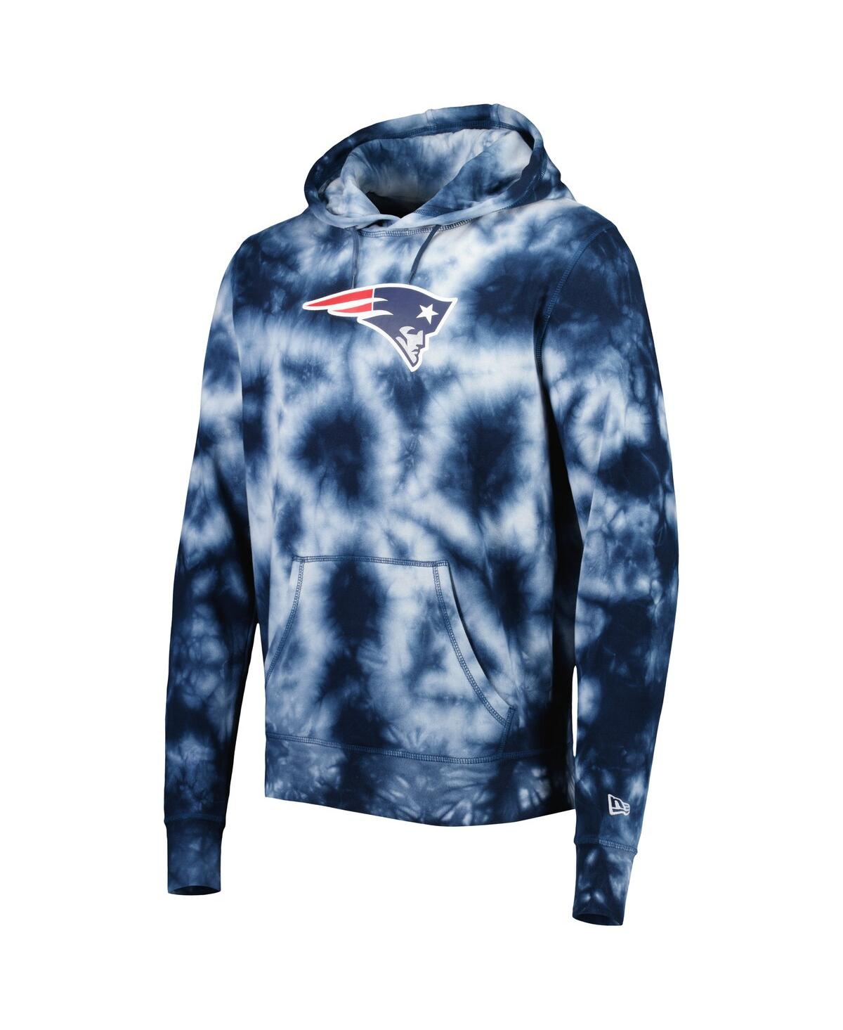 NEW ERA MEN'S NEW ERA NAVY NEW ENGLAND PATRIOTS TEAM TIE-DYE PULLOVER HOODIE 