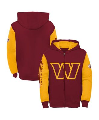 Big Boys Burgundy, Gold Washington Commanders Poster Board Full-Zip Hoodie