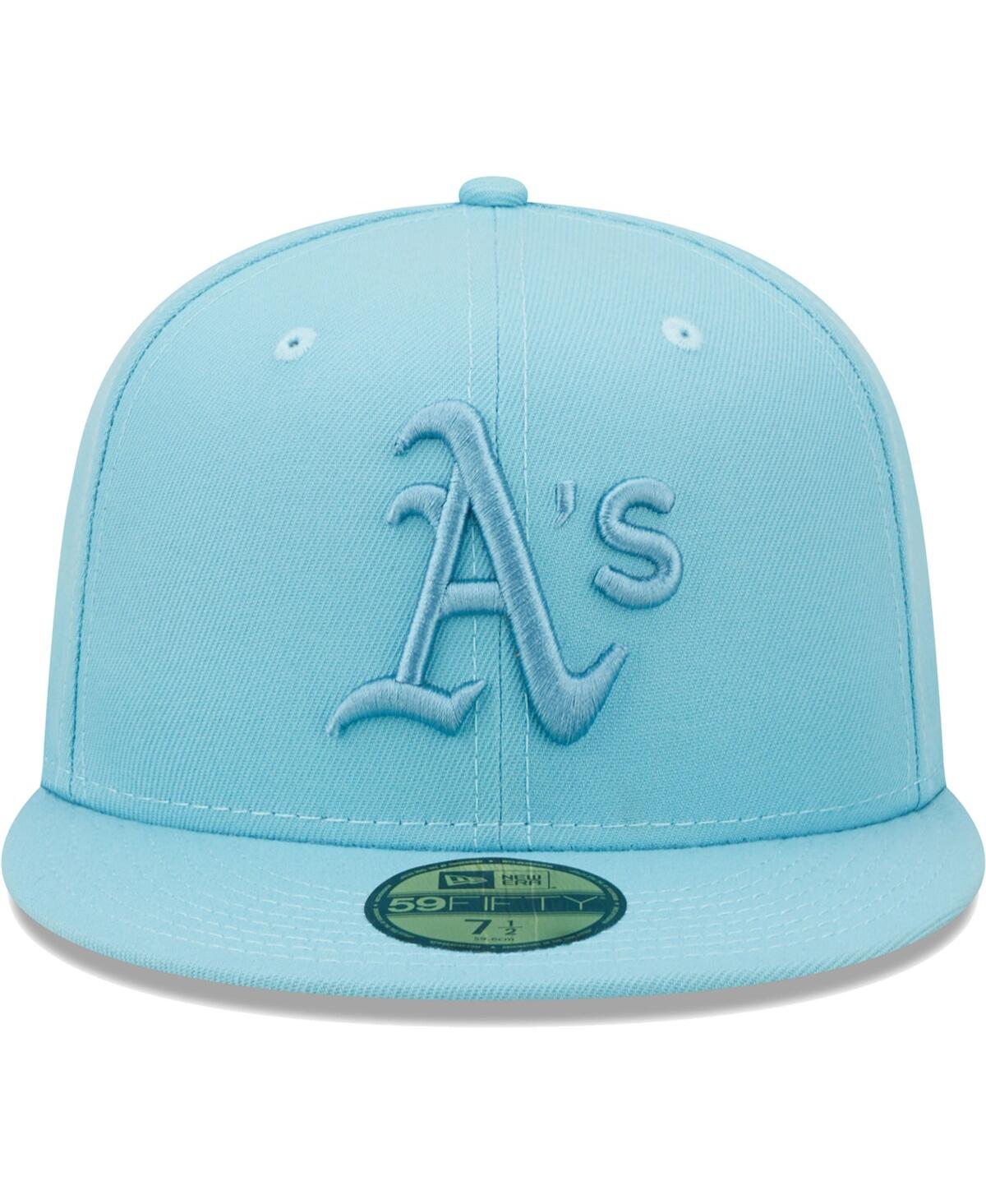 Shop New Era Men's  Light Blue Oakland Athletics Color Pack 59fifty Fitted Hat