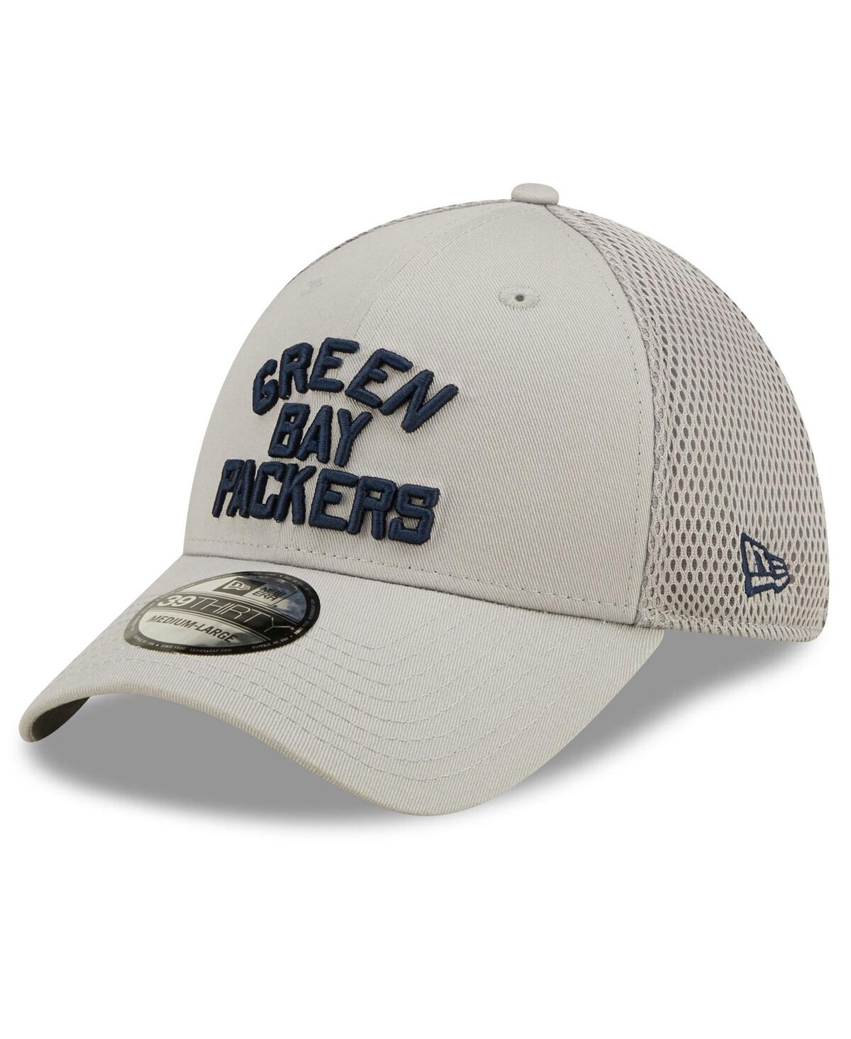Shop New Era Men's  Gray Green Bay Packers Team Neo 39thirty Flex Hat