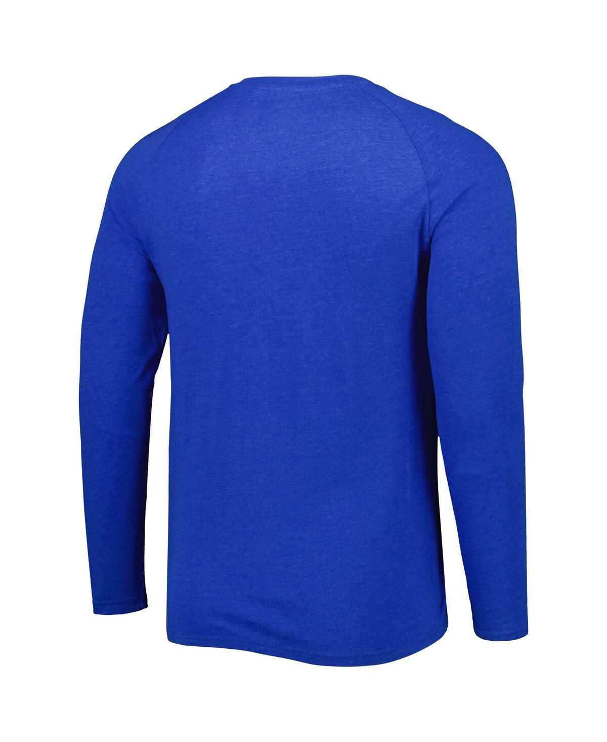 Shop Concepts Sport Men's  Heathered Royal Philadelphia 76ers Left Chest Henley Raglan Long Sleeve T-shirt