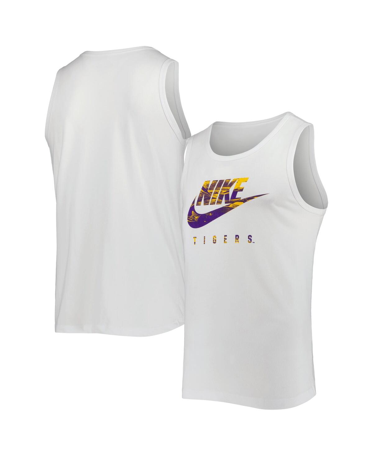 Shop Nike Men's  White Lsu Tigers Spring Break Futura Performance Tank Top