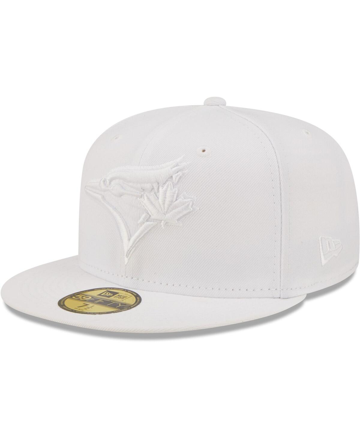 New Era Toronto Blue Jays White On White 59fifty Fitted Hat In White