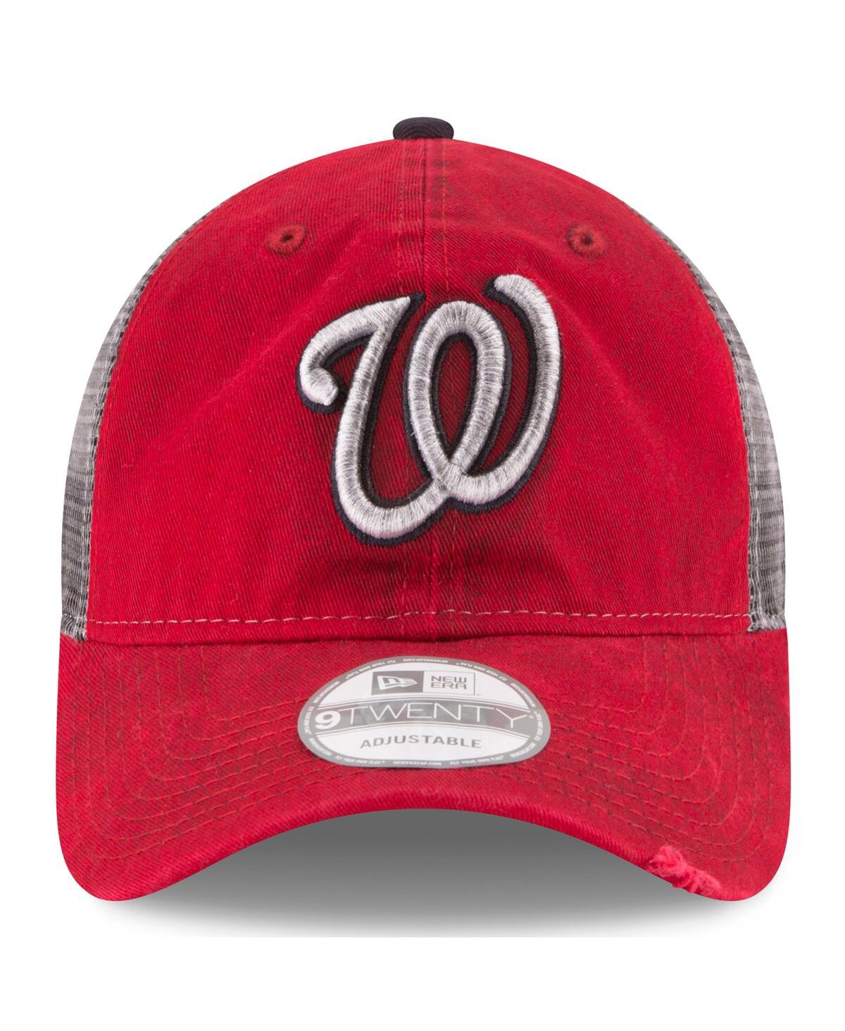 New Era Red Washington Nationals Team Rustic 9twenty Adjustable Hat In Red