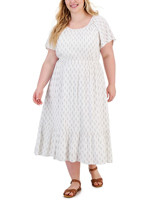 Macy's all white plus size dresses outlet