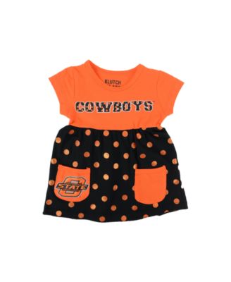 Klutch Apparel - Babies' Oklahoma State Cowboys Polka-Dot Dress