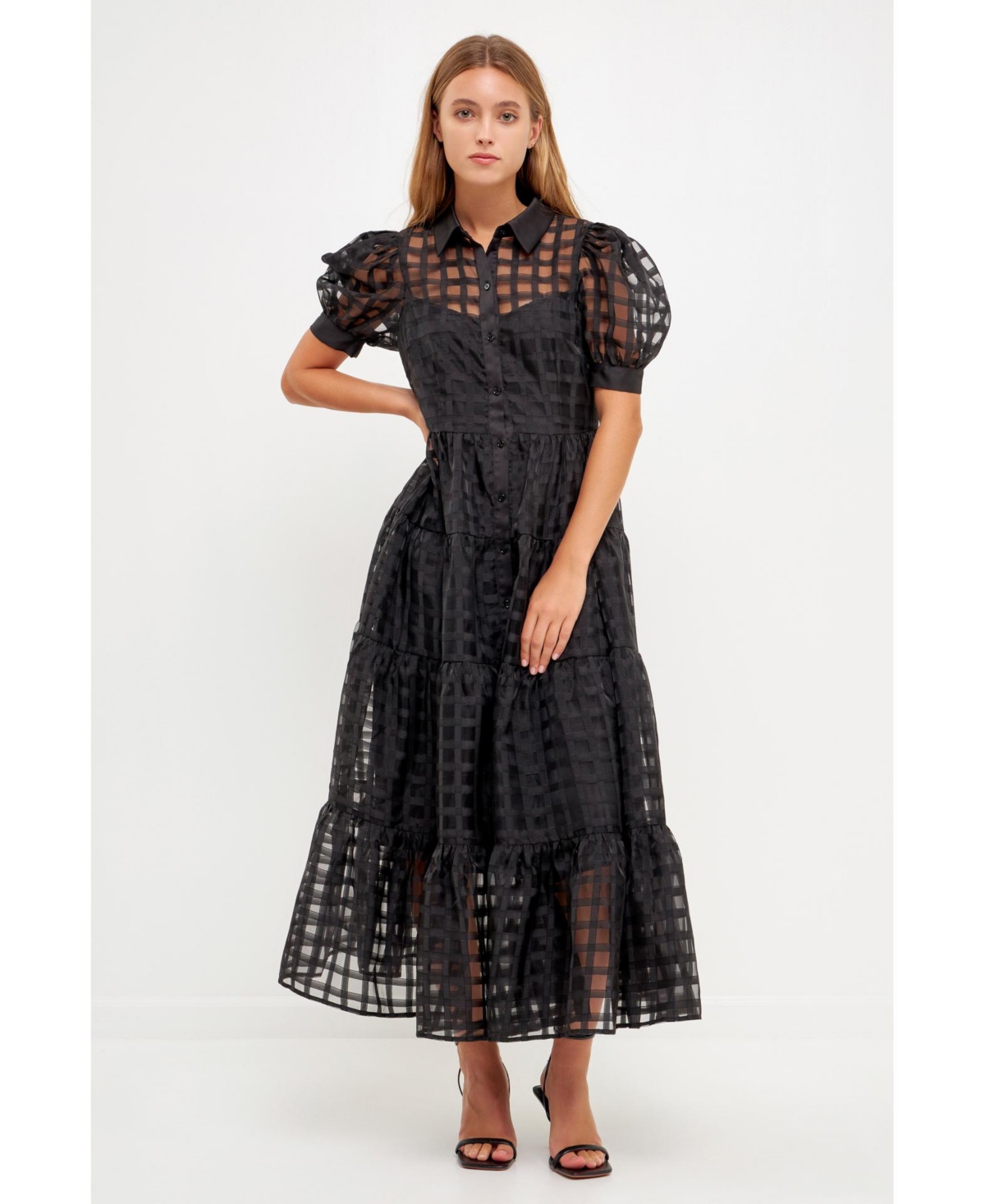 english factory tiered maxi dress Striped Smocked Waist Maxi Dress  English Factory
