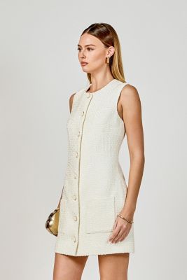 Women's Sleeveless Tweed Mini Dress