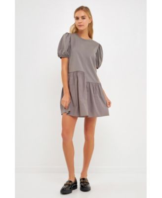 Women's Knit Woven Mixed Dress