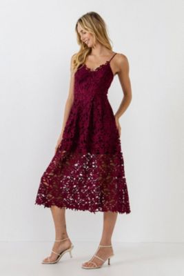 Women's Lace Cami Midi Dress