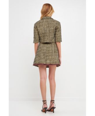 Women's Cropped Tweed Jacket
