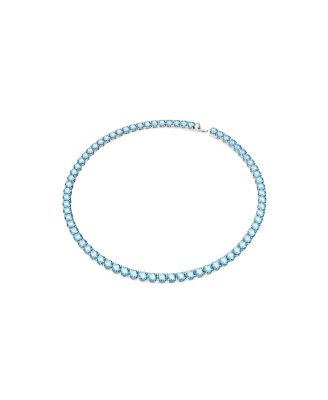 Swarovski Crystal Round Cut Matrix Tennis Necklace - Macy's