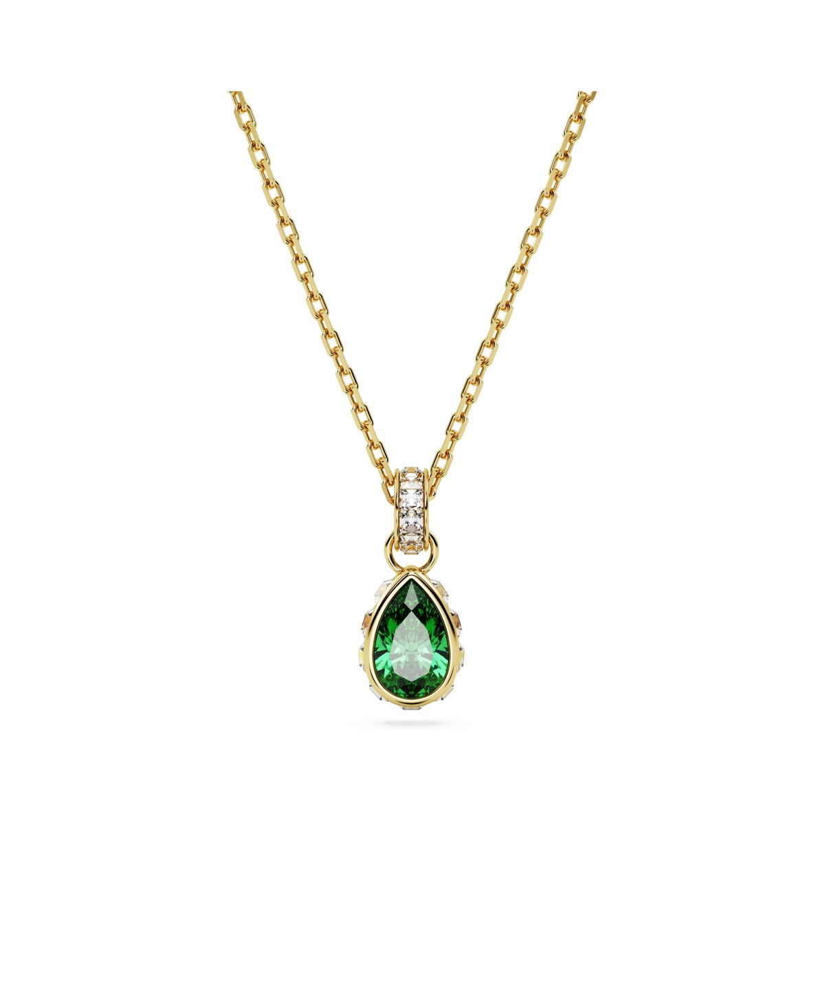 Shop Swarovski Crystal Pear Cut Stilla Pendant Necklace In Green