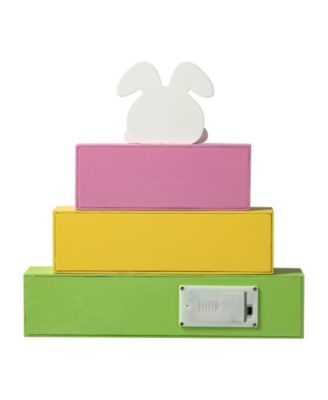 12" L Easter LED Lighted Wooden Bunny Block Word Sign