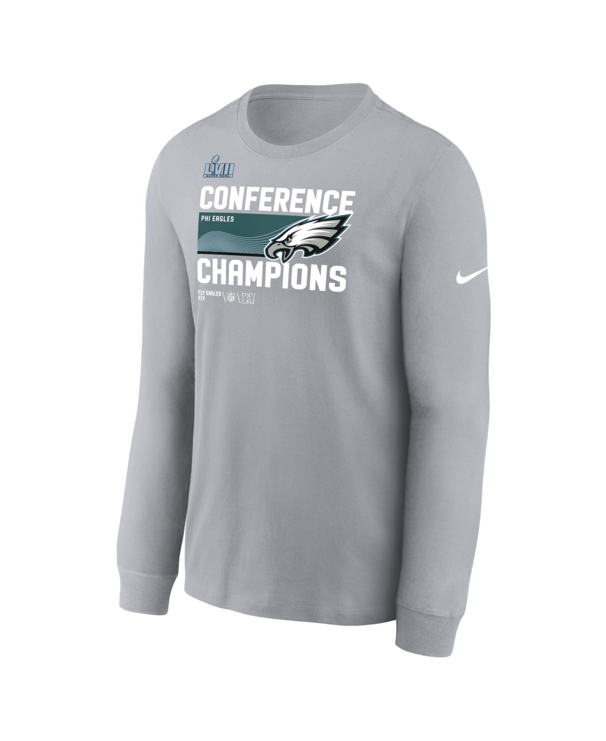 Nike Men's  Gray Philadelphia Eagles 2022 Nfc Champions Trophy Collection Long Sleeve T-shirt