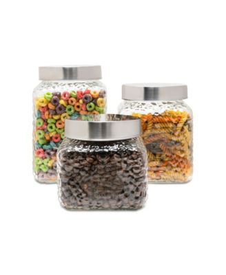 La Maison Hammered Glass Canisters Set, 3 Piece