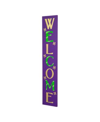 42" H Mardi Gras Welcome Wooden Porch Sign