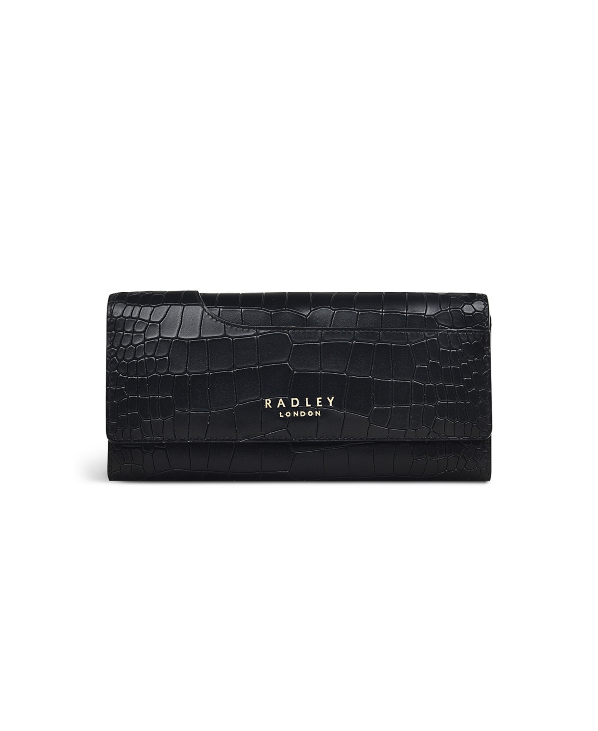 Radley London Pockets 2.0 Faux Croc Mini Flapover Wallet In Black