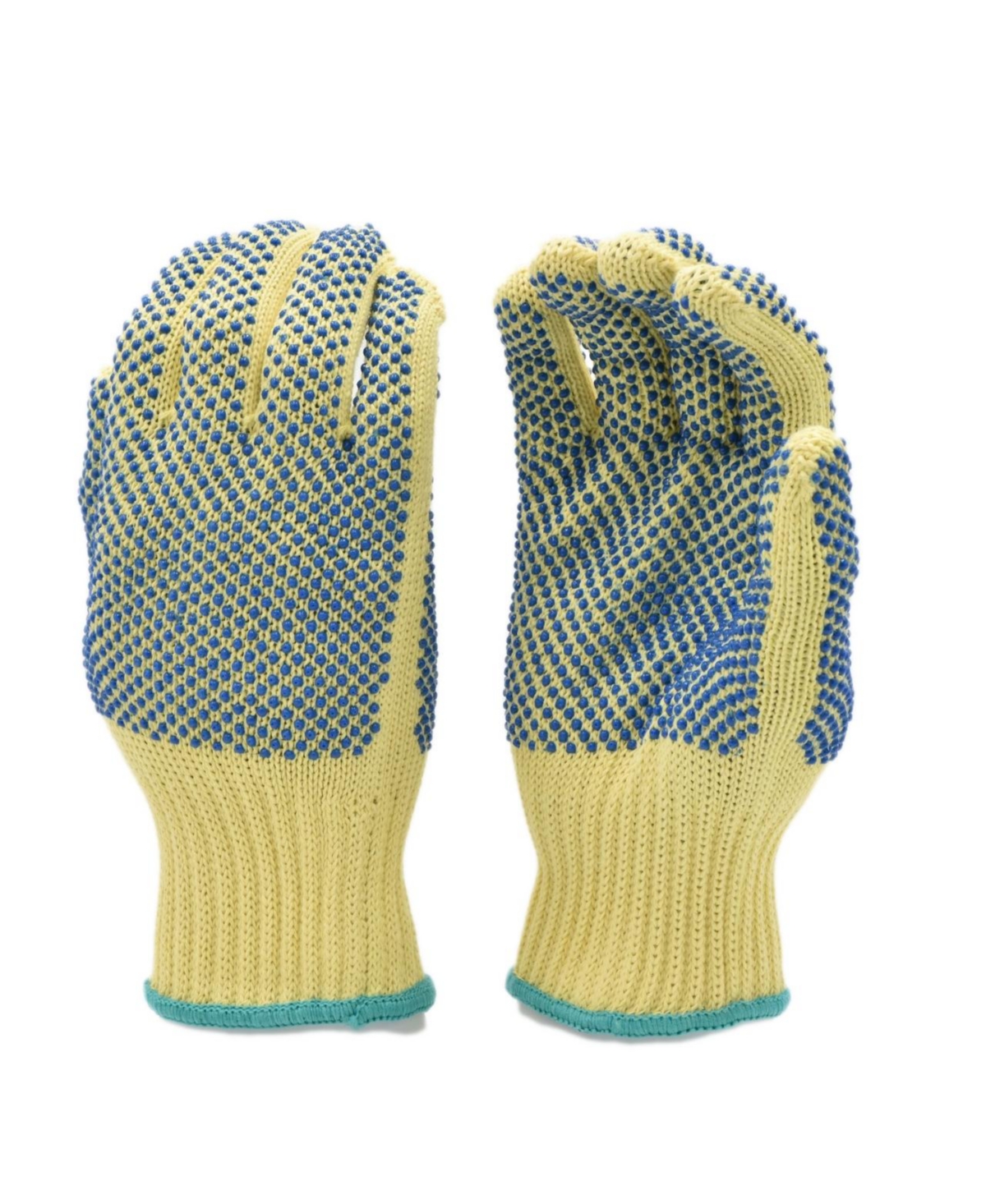 Pvc Dotted Knit Cut Resistant Work Gloves - Blue
