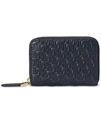 Lauren Ralph Lauren Debossed Monogram Leather Zip-Around Wallet ...