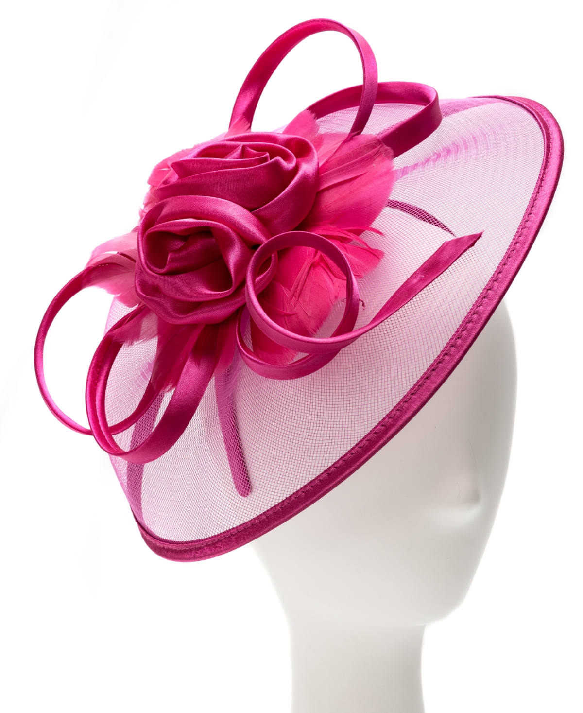 Beloved Millinery Fascinator Pretty In Pink Fuschia High Sculpted Ribbon NWT Premium luxury Pink ???? . _ Extra gorgeous in pink  main image 4