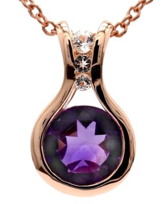 Citrine (1 ct. t.w.) & White Topaz (1/5 ct. t.w.) Tension 18" Pendant Necklace in Sterling Silver (Also in Peridot, London Blue Topaz, & Garnet)