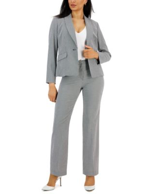  Le Suit Women's Petite Jacket/Skirt Suit, Chambray, 12P :  Clothing, Shoes & Jewelry