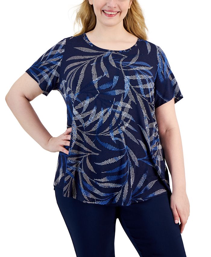 JM Collection Plus Size Scoopneck Top, Created for Macy's - Macy's