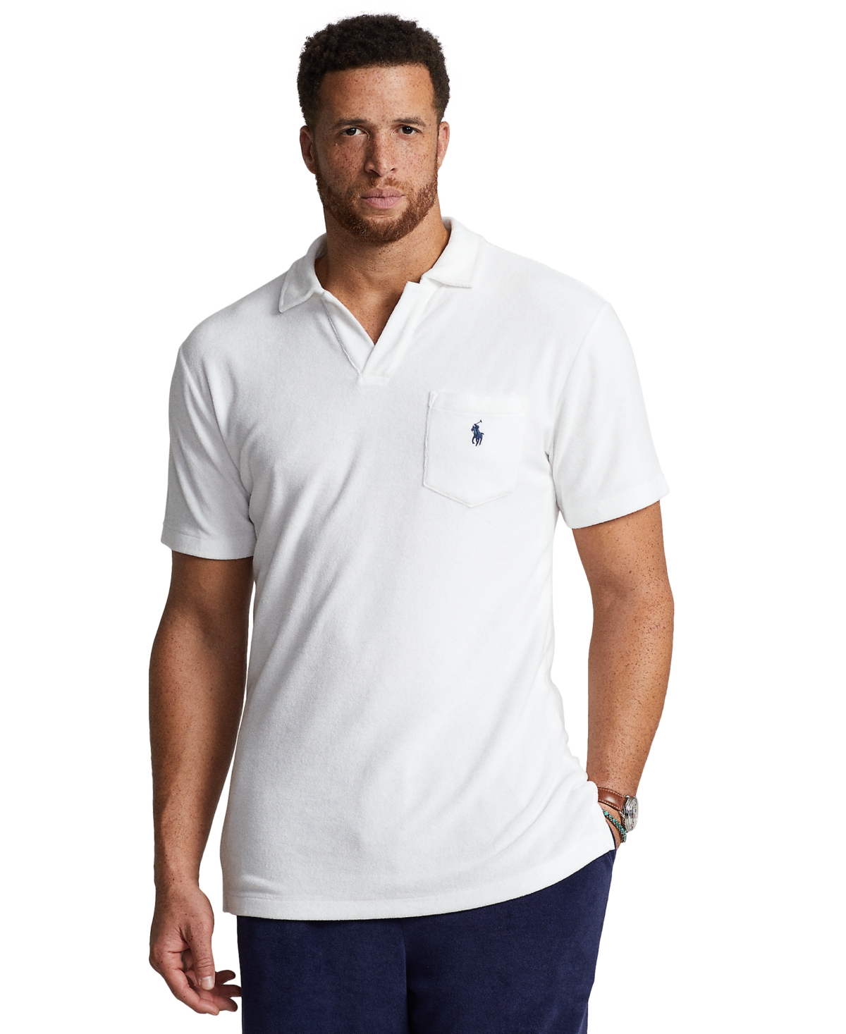 Polo Ralph Lauren Men's Big & Tall Terry Polo Shirt In White