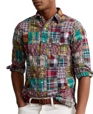 Polo Ralph Lauren Men's Classic-Fit Patchwork Madras Shirt