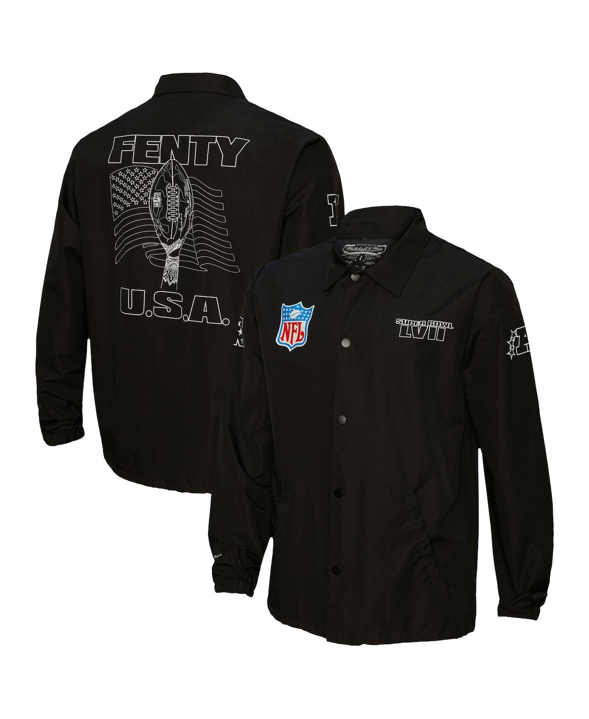 Mitchell & Ness Unisex Fenty For  Black Super Bowl Lvii Full-snap Coaches Jacket