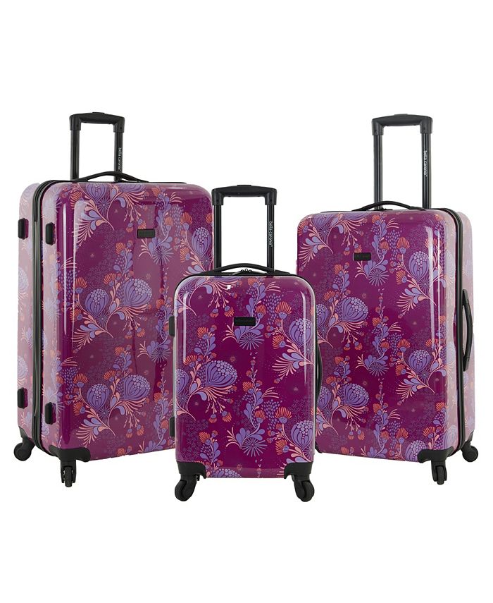 Bella Caronia 3 Piece Rolling Hardside Luggage Set with 4 Wheel