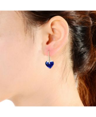 Sterling Silver Movable Cubic Zirconia Stylish Party Heart Earrings