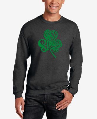 Men's St. Patrick's Day Shamrock Word Art Crewneck Sweatshirt