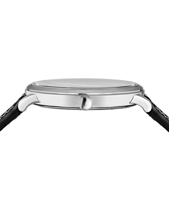 Versace Men's Swiss VCircle Black Leather Strap Watch 42mm Macy's