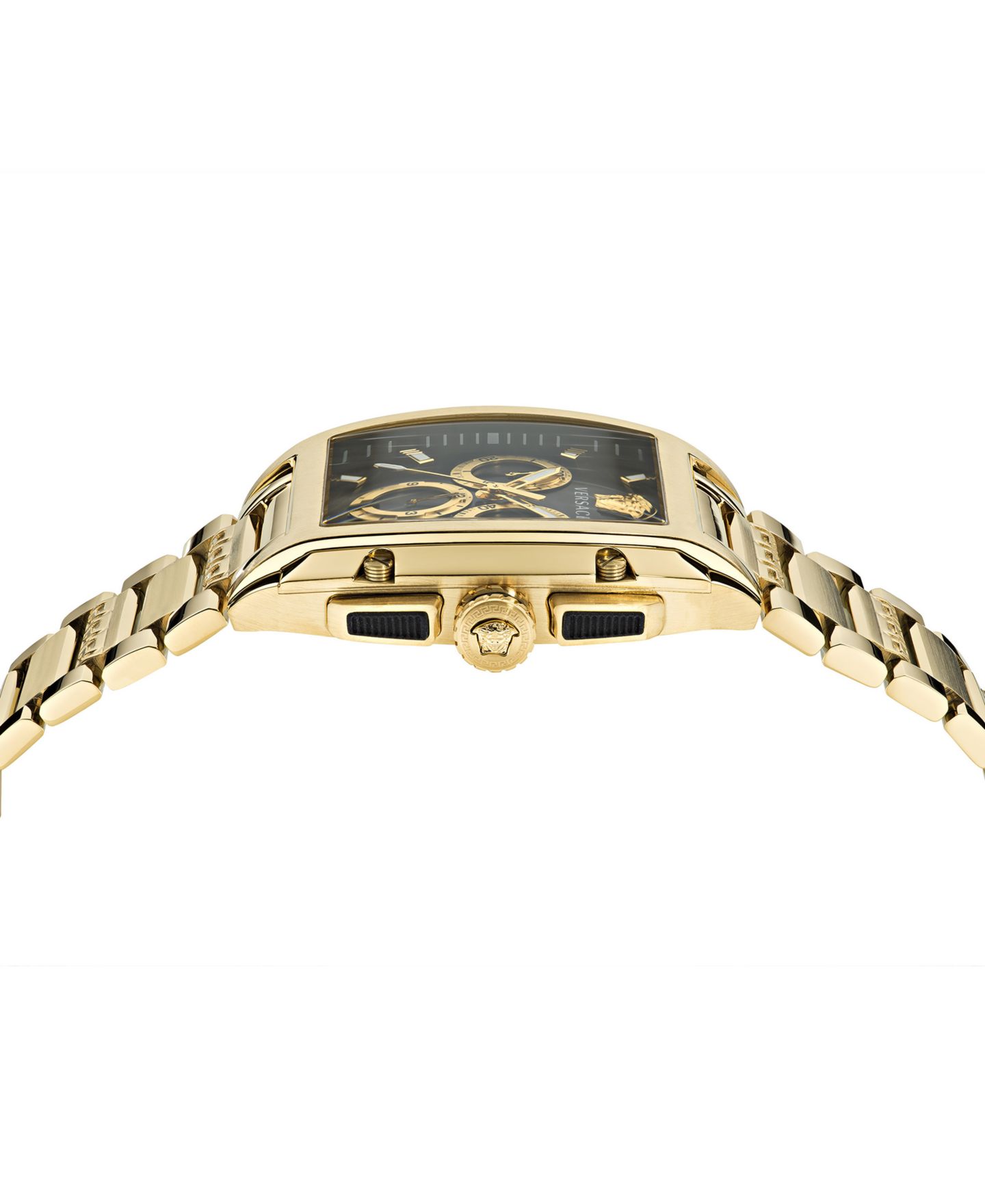 Мужские часы Versace Swiss Chronograph Dominus Gold Ion Plated Bracelet Watch 42x50mm — фото 2