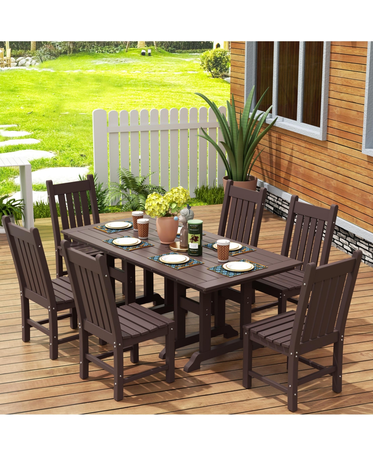 WestinTrends 7 Piece Outdoor Patio Dining Set Table and Chair