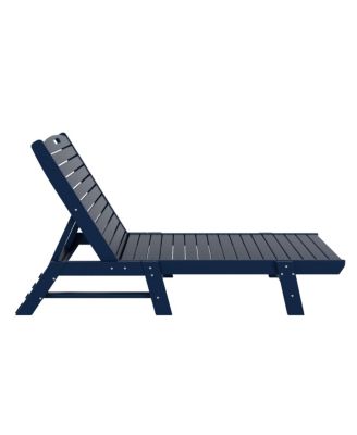 Poly Reclining Outdoor Patio Chaise Lounge Chair Adjustable