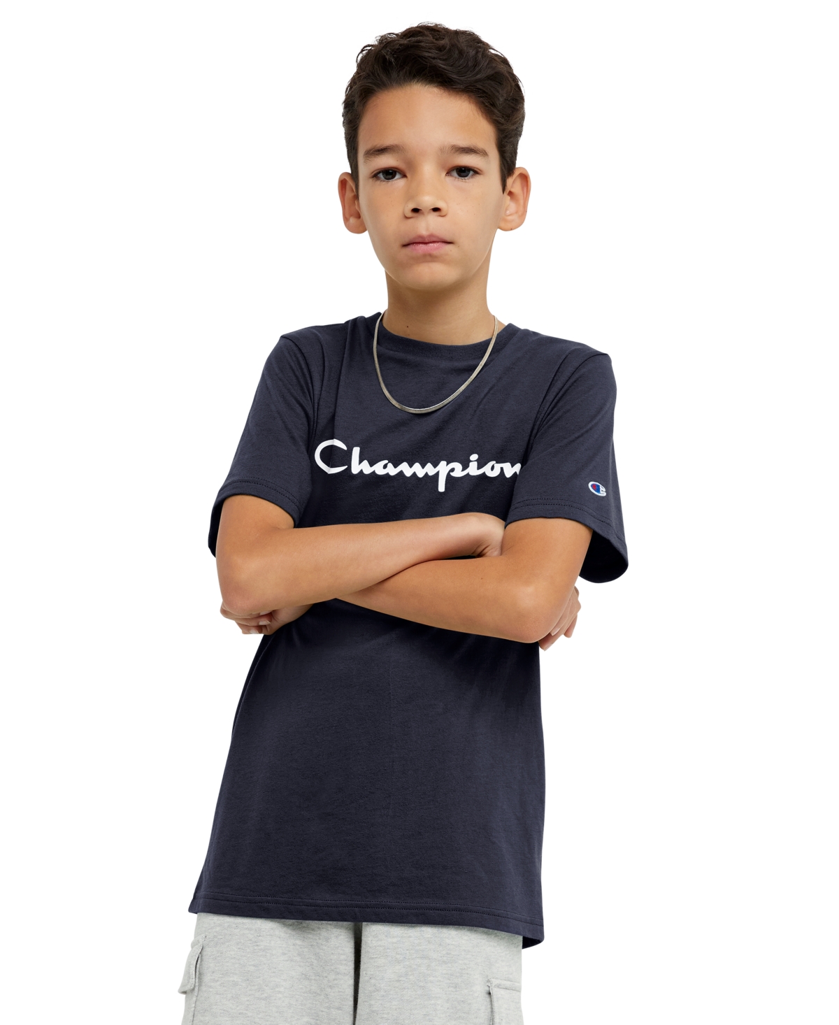 Champion Kids' Big Boys Short Sleeve T-shirt In Navy