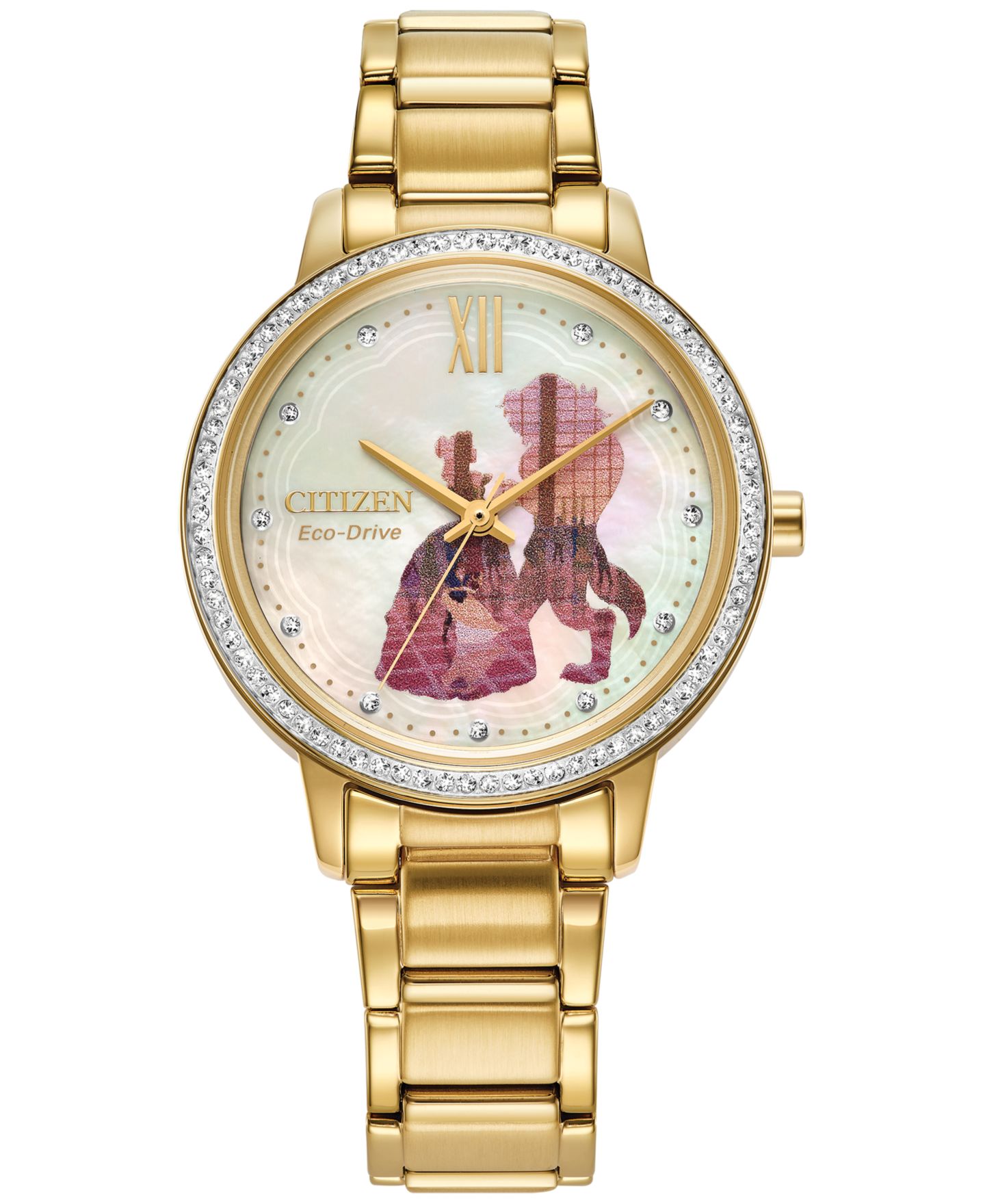 Citizen Eco-Drive Women's Disney Belle and Beast Gold-Tone Stainless Steel Bracelet Watch 36mm Gift Set — фото 1