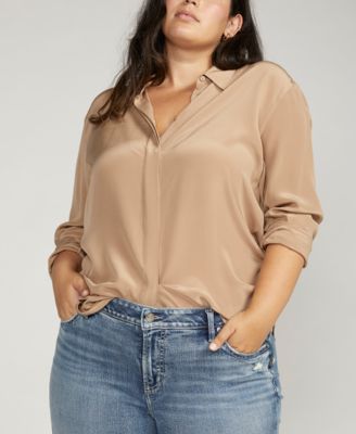 Silver Jeans Co. Elyse Shorts In Denim Plus Size, Vita Media 24.1 Cm, Comfort Fit, Lavaggio Indaco Medio-scuro, Donna