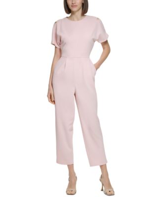 Calvin Klein Women s Split Sleeve Chain Trim Jumpsuit Macy s